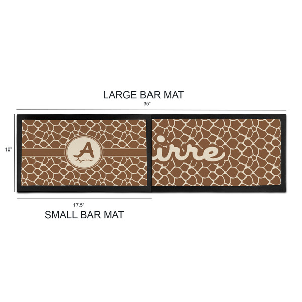 Giraffe Print Bar Mats - Sizing Chart