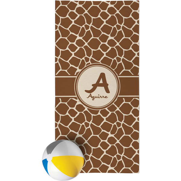 Custom Giraffe Print Beach Towel (Personalized)
