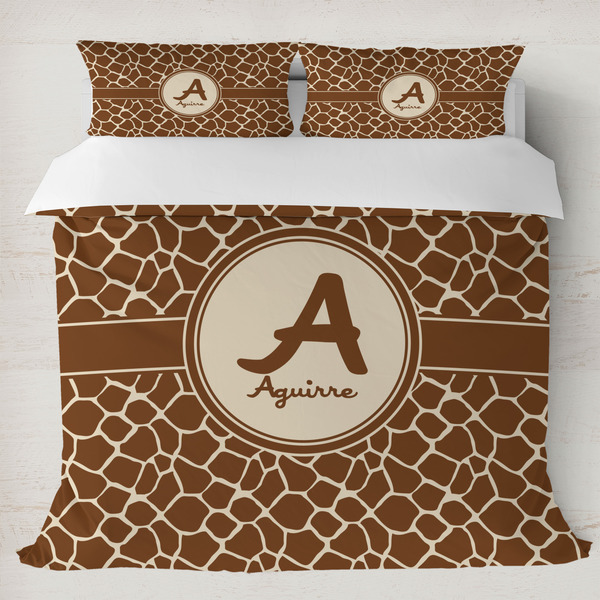 Custom Giraffe Print Duvet Cover Set - King (Personalized)