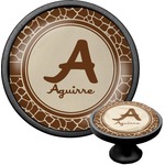 Giraffe Print Cabinet Knob (Black) (Personalized)