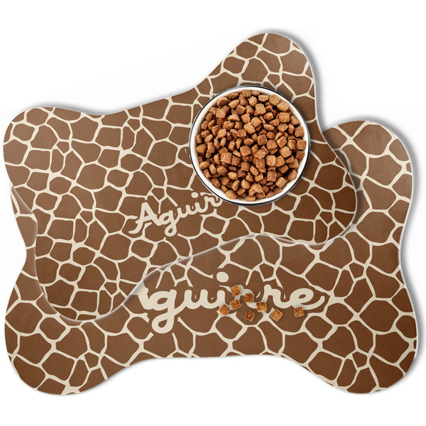 Giraffe Print Bone Shaped Dog Mats - MAIN