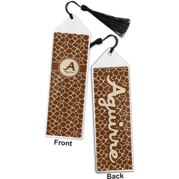 Giraffe Print Bookmark with tassel - Front and Back