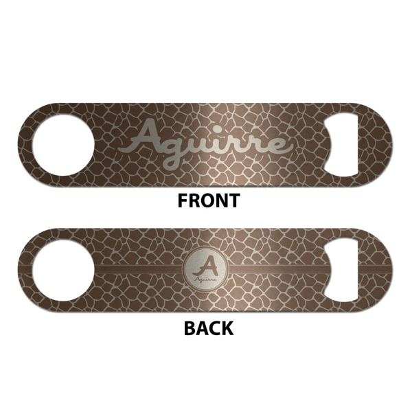 Giraffe Print Bottle Opener - Front & Back