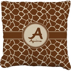 Giraffe Print Faux-Linen Throw Pillow 20" (Personalized)