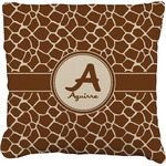 Giraffe Print Faux-Linen Throw Pillow 26" (Personalized)