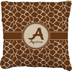 Giraffe Print Faux-Linen Throw Pillow 26" (Personalized)