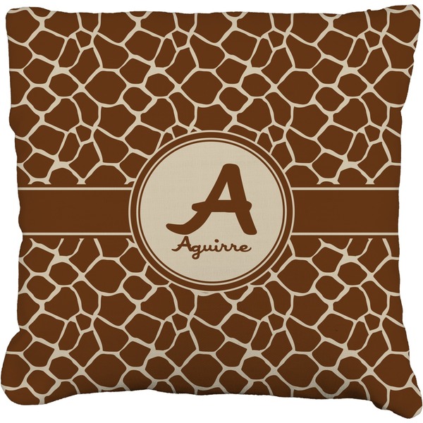 Custom Giraffe Print Faux-Linen Throw Pillow 26" (Personalized)