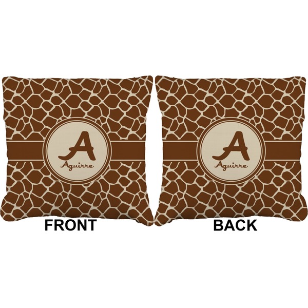 Giraffe Print Burlap Pillow Approval