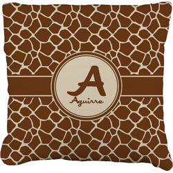 Giraffe Print Faux-Linen Throw Pillow (Personalized)
