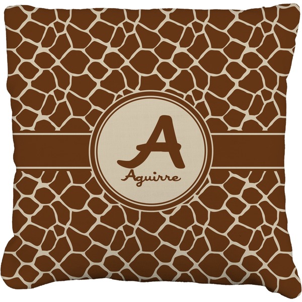 Custom Giraffe Print Faux-Linen Throw Pillow (Personalized)