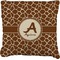 Giraffe Print Faux-Linen Throw Pillow (Personalized)