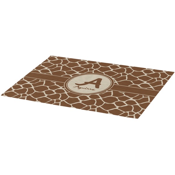 Giraffe Print Burlap Placemat (Angle View)