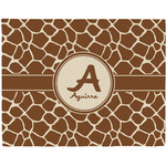 Giraffe Print Woven Fabric Placemat - Twill w/ Name and Initial