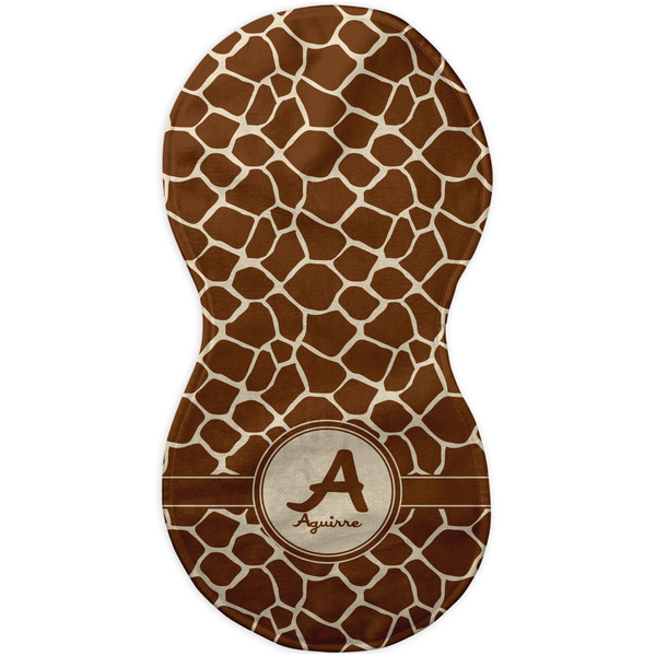 Giraffe Print Burp Peanut Shaped Flat