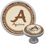 Giraffe Print Cabinet Knob (Silver) (Personalized)