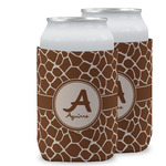 Giraffe Print Can Cooler (12 oz) w/ Name and Initial