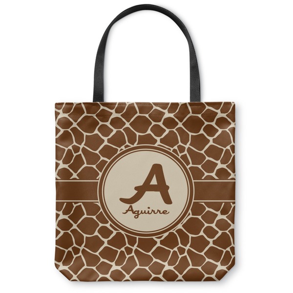 Custom Giraffe Print Canvas Tote Bag (Personalized)