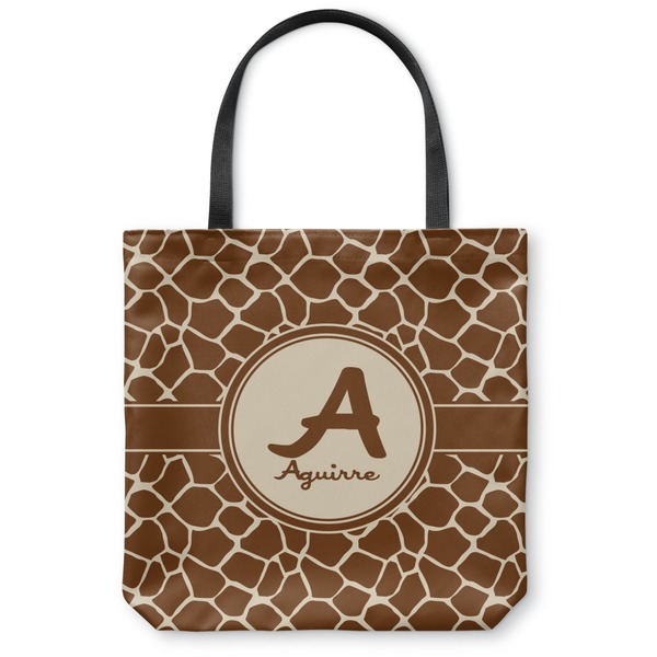 Custom Giraffe Print Canvas Tote Bag - Small - 13"x13" (Personalized)