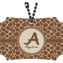 Giraffe Print Rear View Mirror Ornament (Personalized)