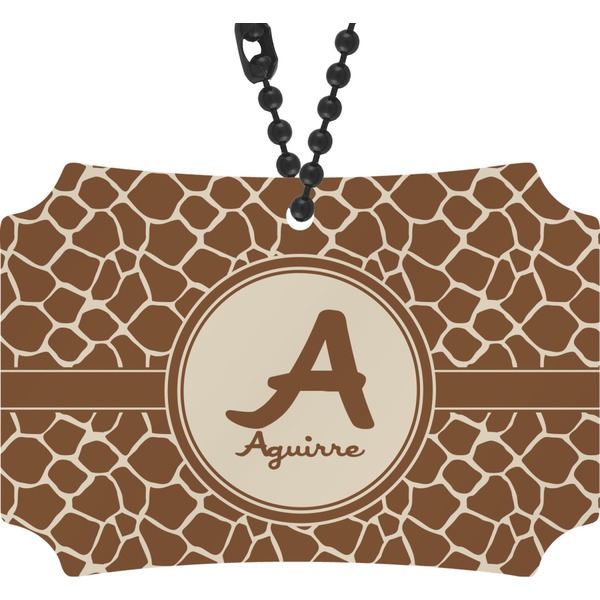Custom Giraffe Print Rear View Mirror Ornament (Personalized)