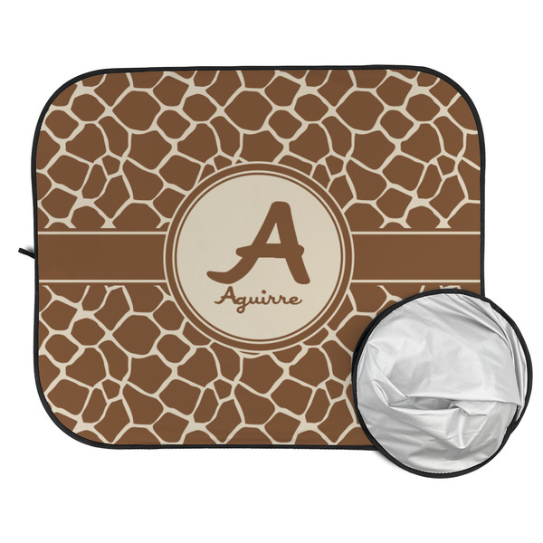 Giraffe Print Car Sun Shades - FOLDED & UNFOLDED