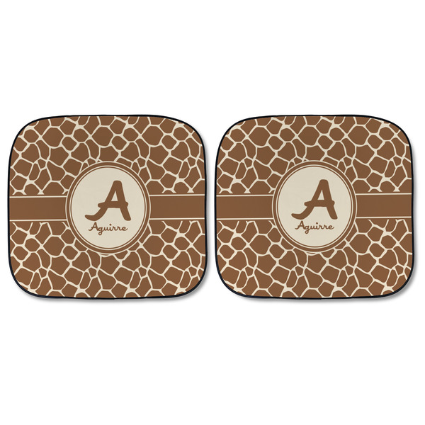 Giraffe Print Car Sun Shades - FRONT