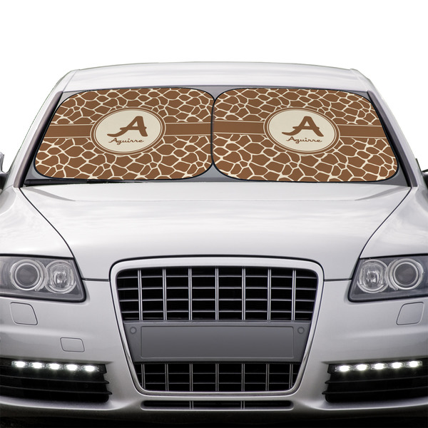 Giraffe Print Car Sun Shades - IN CONTEXT