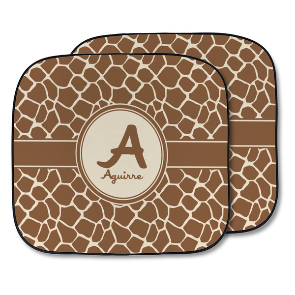 Custom Giraffe Print Car Sun Shade - Two Piece (Personalized)