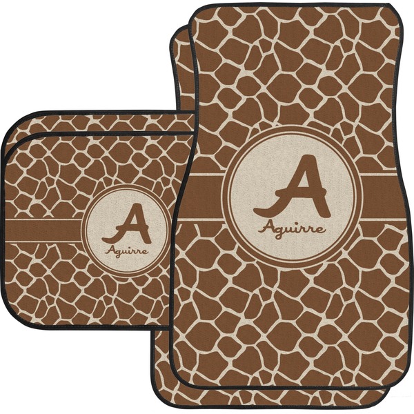 Custom Giraffe Print Car Floor Mats Set - 2 Front & 2 Back (Personalized)