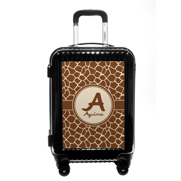 Custom Giraffe Print Carry On Hard Shell Suitcase (Personalized)