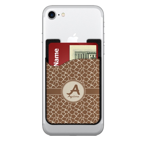 Custom Giraffe Print 2-in-1 Cell Phone Credit Card Holder & Screen Cleaner (Personalized)