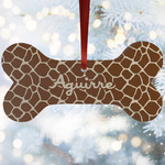 Giraffe Print Ceramic Dog Ornament w/ Name and Initial