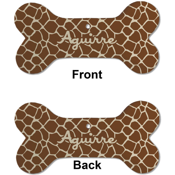 Giraffe Print Ceramic Flat Ornament - Bone Front & Back (APPROVAL)