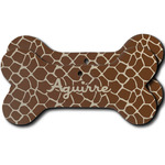 Giraffe Print Ceramic Dog Ornament - Front & Back w/ Name and Initial