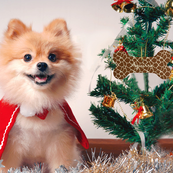 Giraffe Print Ceramic Flat Ornament - Bone (LIFESTYLE)