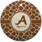 Giraffe Print Round Ceramic Ornament w/ Name and Initial