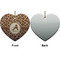 Giraffe Print Ceramic Flat Ornament - Heart Front & Back (APPROVAL)
