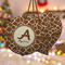Giraffe Print Ceramic Ornament w/ Name and Initial