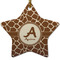Giraffe Print Star Ceramic Ornament w/ Name and Initial