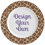 Giraffe Print Ceramic Dinner Plates (Set of 4) (Personalized)