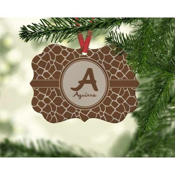 Giraffe Print Christmas Ornament (On Tree)