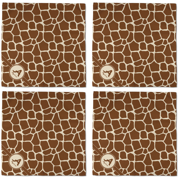 Giraffe Print Cloth Napkins - Personalized Dinner (APPROVAL) Set of 4