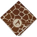 Giraffe Print Cloth Dinner Napkin - Single w/ Name and Initial