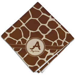 Giraffe Print Cloth Dinner Napkin - Single w/ Name and Initial
