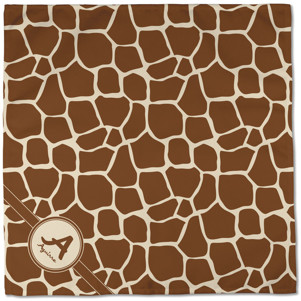 Giraffe Print Cloth Napkins - Personalized Dinner (Full Open)