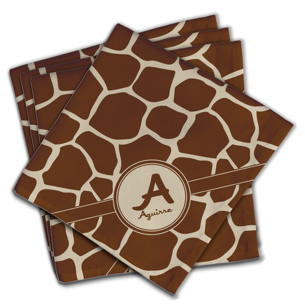 Custom Giraffe Print Cloth Napkins (Set of 4) (Personalized)