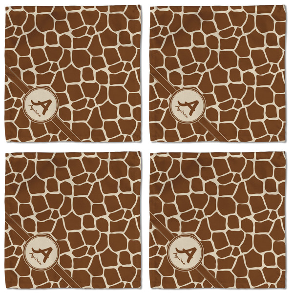 Giraffe Print Cloth Napkins - Personalized Lunch (APPROVAL) Set of 4