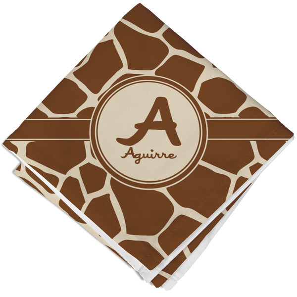 Custom Giraffe Print Cloth Napkin w/ Name and Initial
