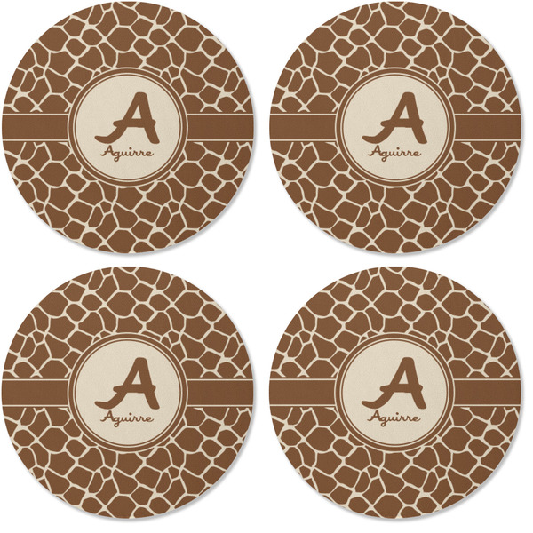 Giraffe Print Coaster Round Rubber Back - Apvl