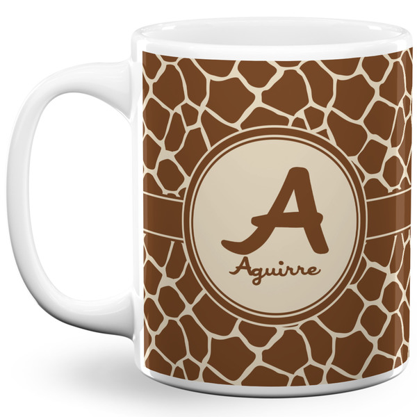 Custom Giraffe Print 11 Oz Coffee Mug - White (Personalized)